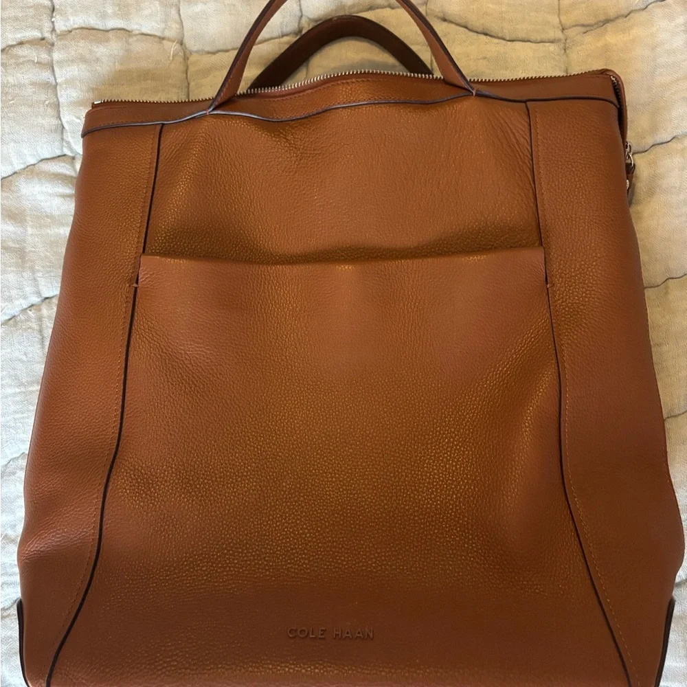 Cole Haan Tan Leather Women's Backpack - Picture 1 of 4